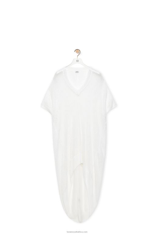Loewe Women Mesh tunic dress in viscose 206XF1045 White