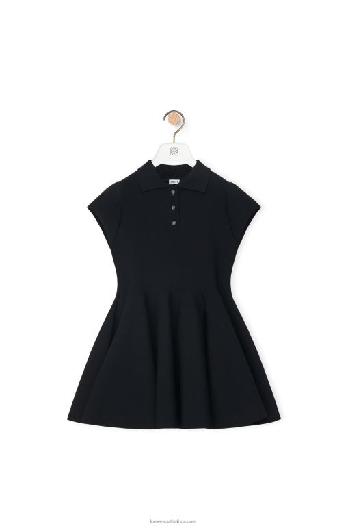 Loewe Women Mini dress in viscose blend knit 206XF1079 Black