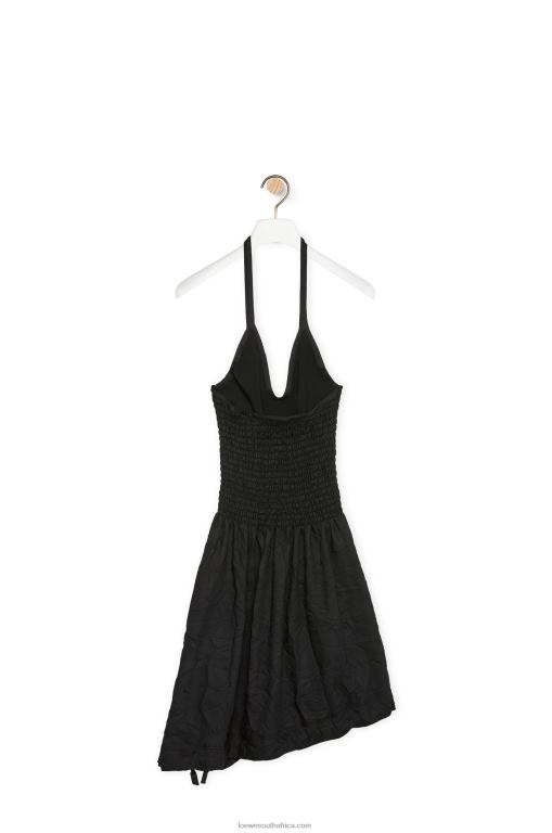 Loewe Women Smocked dress in cotton 206XF1057 Black