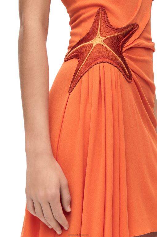 Loewe Women Starfish bustier dress in viscose 206XF1044 Bright Orange