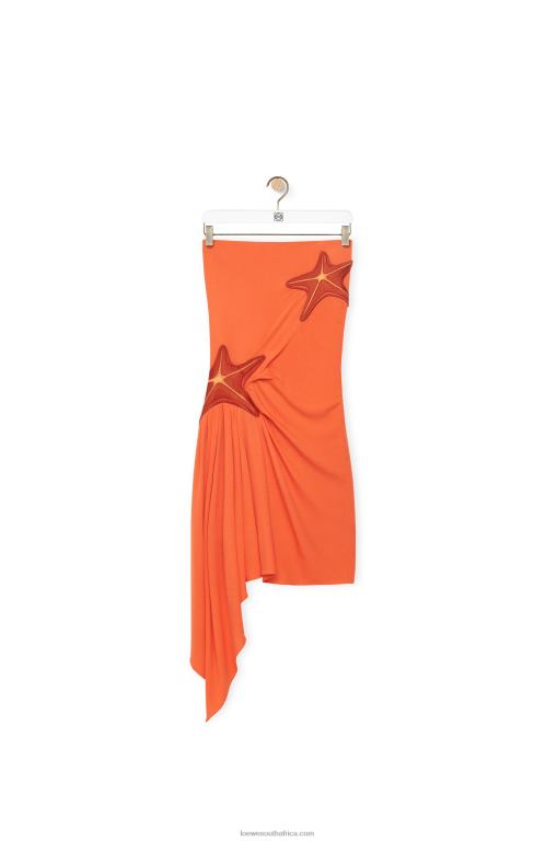Loewe Women Starfish bustier dress in viscose 206XF1044 Bright Orange