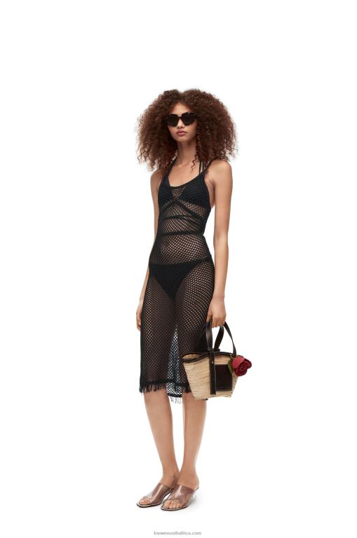 Loewe Women Strappy dress in viscose 206XF1058 Black