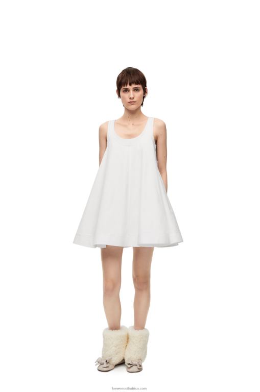 Loewe Women Trapeze dress in cotton 206XF1034 White
