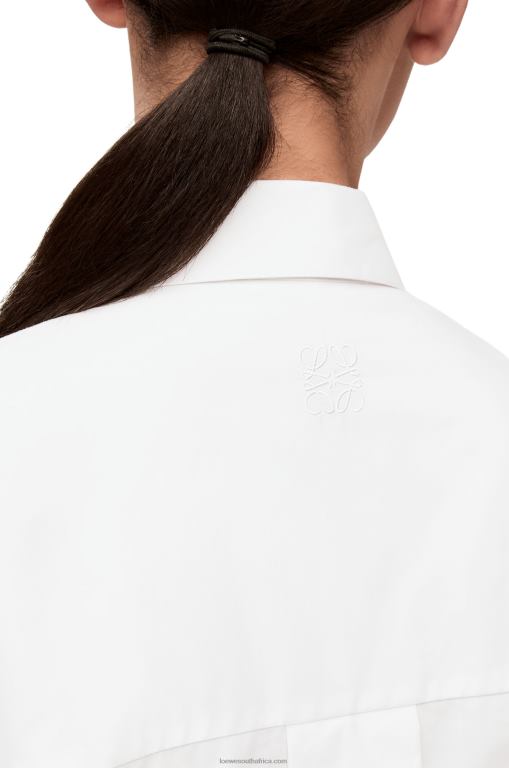 Loewe Women Trapeze shirt dress in cotton 206XF1083 White