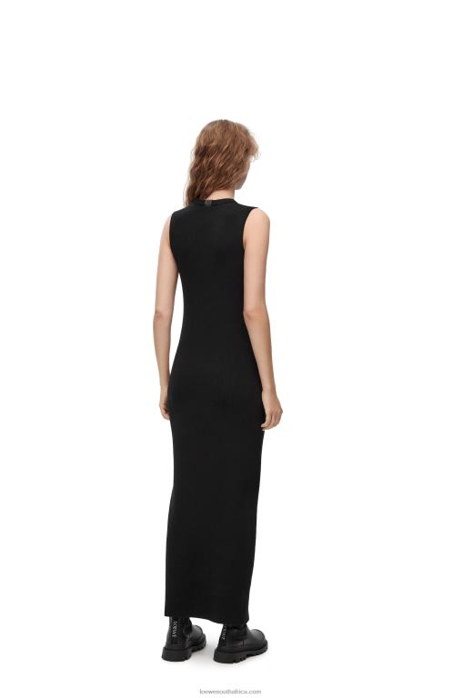 Loewe Women Tube knit dress in wool 206XF985 Black/Navy