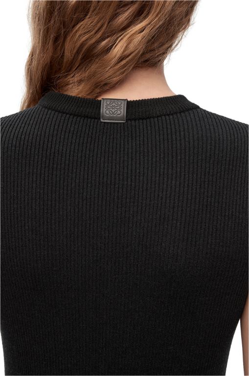 Loewe Women Tube knit dress in wool 206XF985 Black/Navy