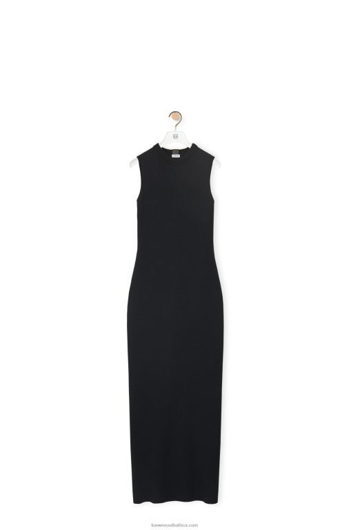 Loewe Women Tube knit dress in wool 206XF985 Black/Navy