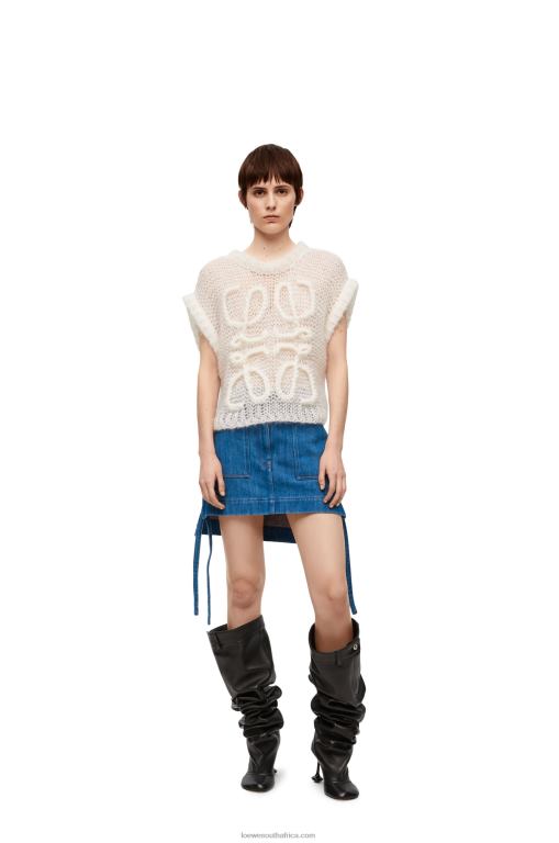 Loewe Women Workwear skirt in denim 206XF1161 Blue/Red