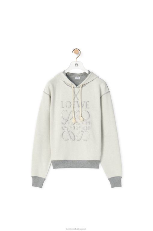 Loewe Women Anagram regular fit hoodie in cotton 206XF824 Grey Melange