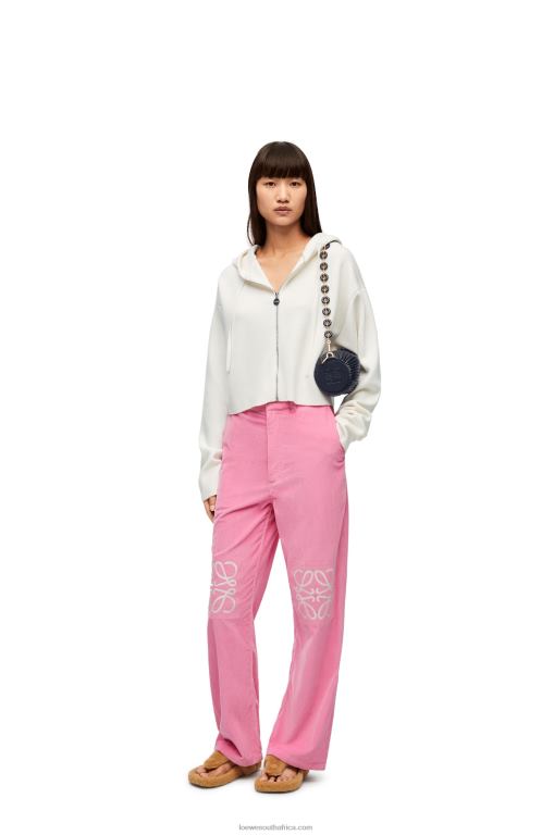 Loewe Women Anagram zip-up hoodie in wool 206XF779 White