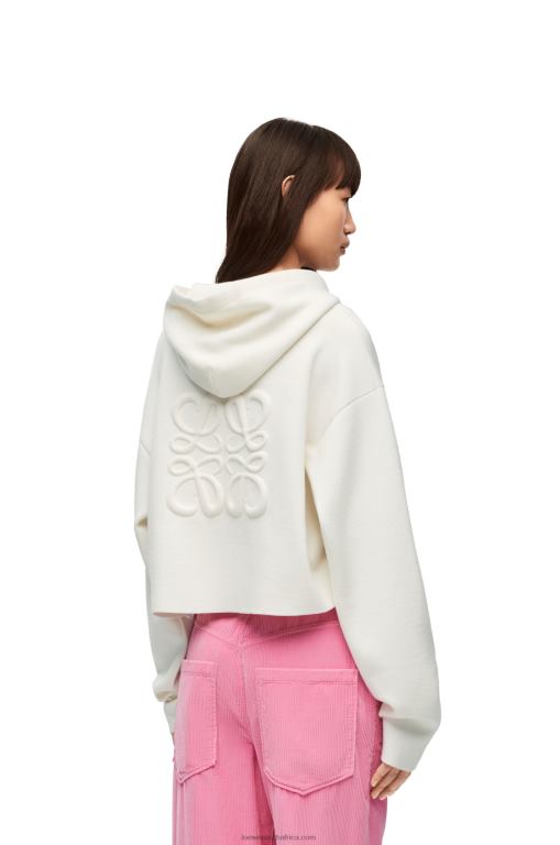 Loewe Women Anagram zip-up hoodie in wool 206XF779 White