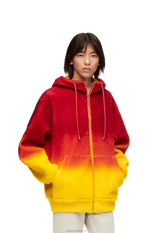 Loewe Women Calcifer intarsia hoodie in shearling 206XF839 Multicolor