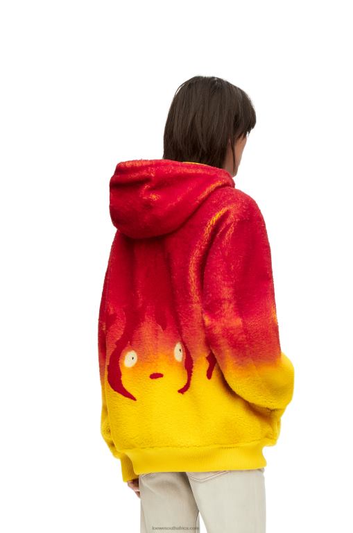 Loewe Women Calcifer intarsia hoodie in shearling 206XF839 Multicolor