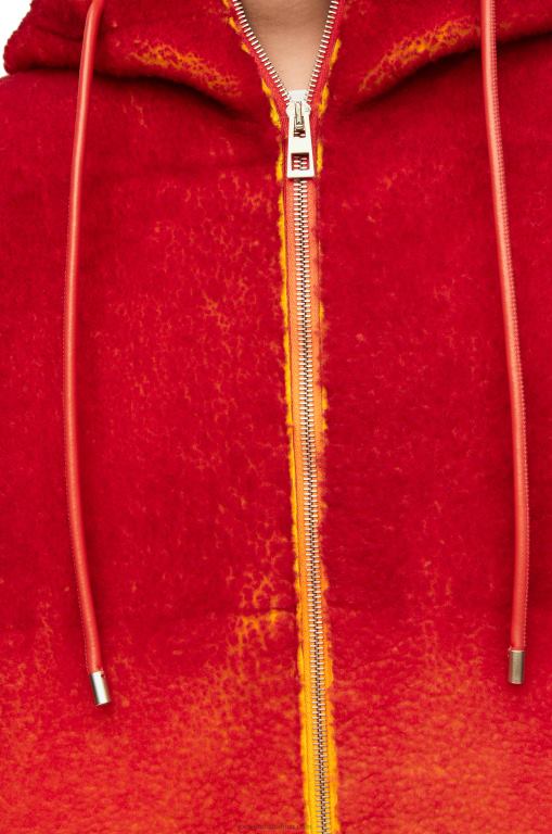 Loewe Women Calcifer intarsia hoodie in shearling 206XF839 Multicolor