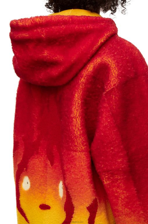 Loewe Women Calcifer intarsia hoodie in shearling 206XF839 Multicolor