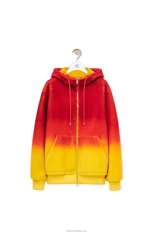 Loewe Women Calcifer intarsia hoodie in shearling 206XF839 Multicolor