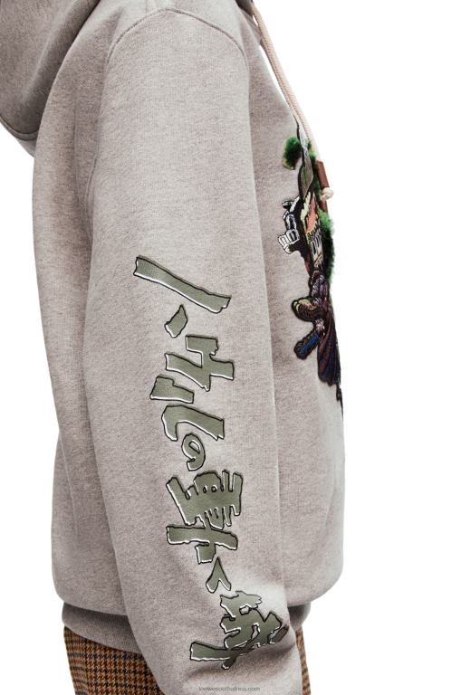 Loewe Women Moving Castle embroidered hoodie in cotton 206XF840 Grey