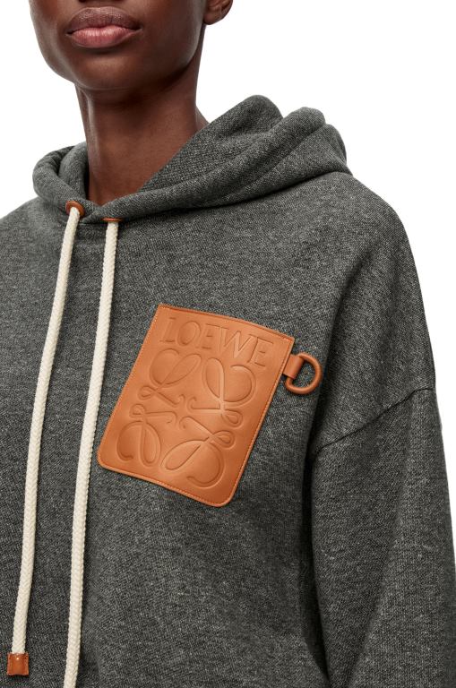 Loewe Women Relaxed fit hoodie in cotton 206XF811 Charcoal
