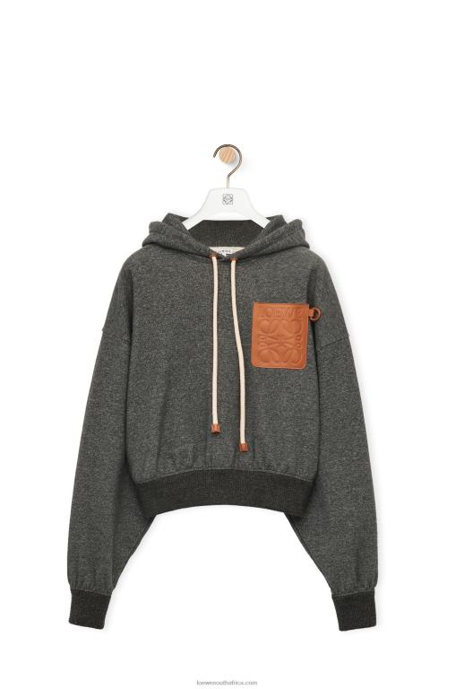 Loewe Women Relaxed fit hoodie in cotton 206XF811 Charcoal
