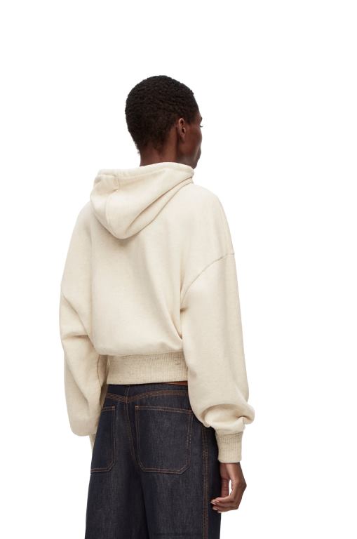 Loewe Women Relaxed fit hoodie in cotton 206XF812 Oat