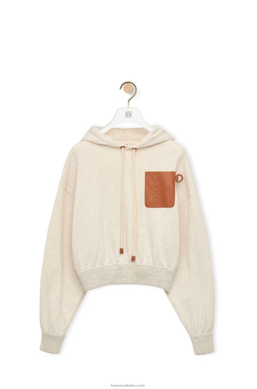 Loewe Women Relaxed fit hoodie in cotton 206XF812 Oat
