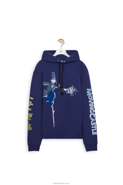 Loewe Women Turnip Head hoodie in cotton 206XF844 Navy Blue