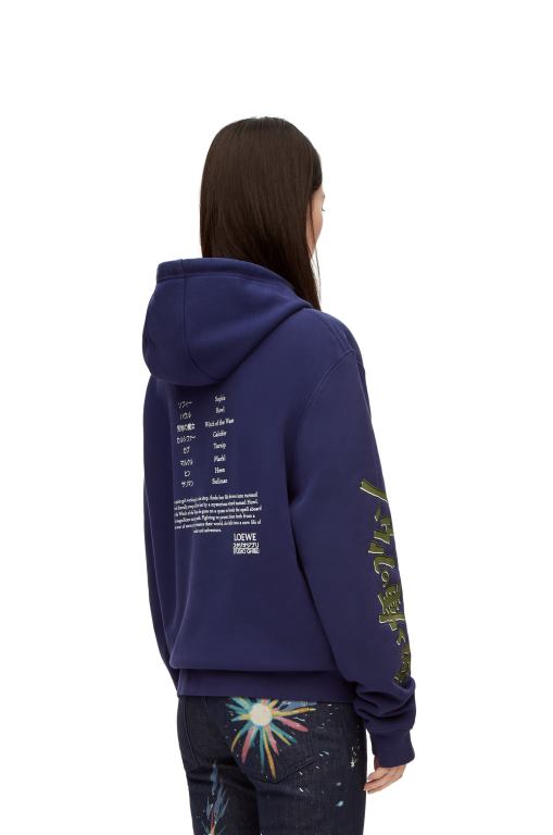 Loewe Women Turnip Head hoodie in cotton 206XF844 Navy Blue