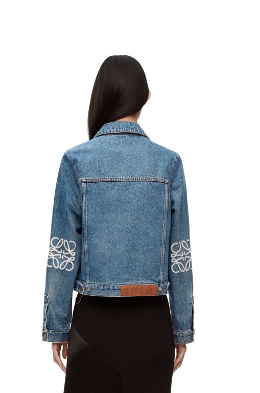 Loewe Women Anagram jacket in denim 206XF1189 Mid Blue Denim