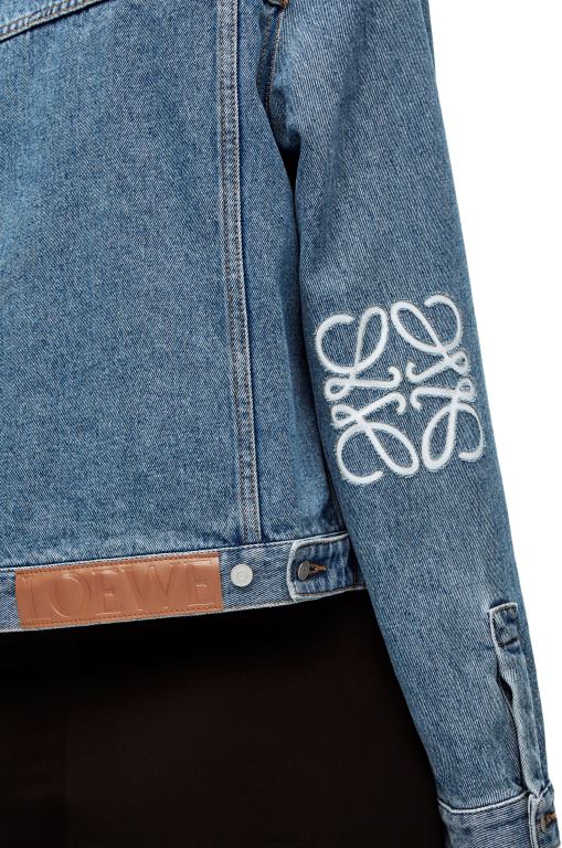 Loewe Women Anagram jacket in denim 206XF1189 Mid Blue Denim