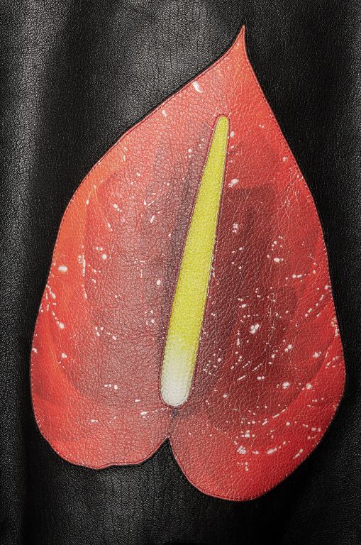 Loewe Women Anthurium biker jacket in nappa 206XF1110 Black/Multicolor