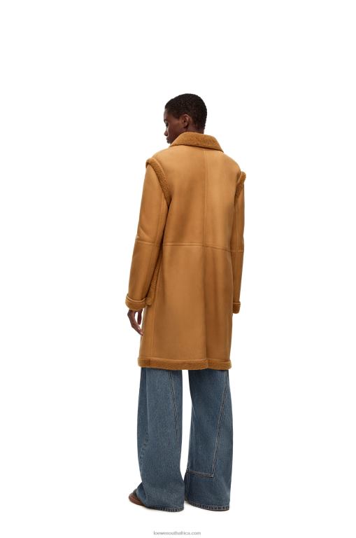 Loewe Women Coat in shearling 206XF1122 Toffee