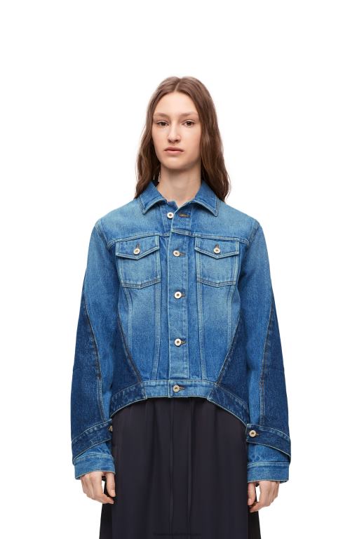 Loewe Women Deconstructed jacket in denim 206XF1163 Denim Blue