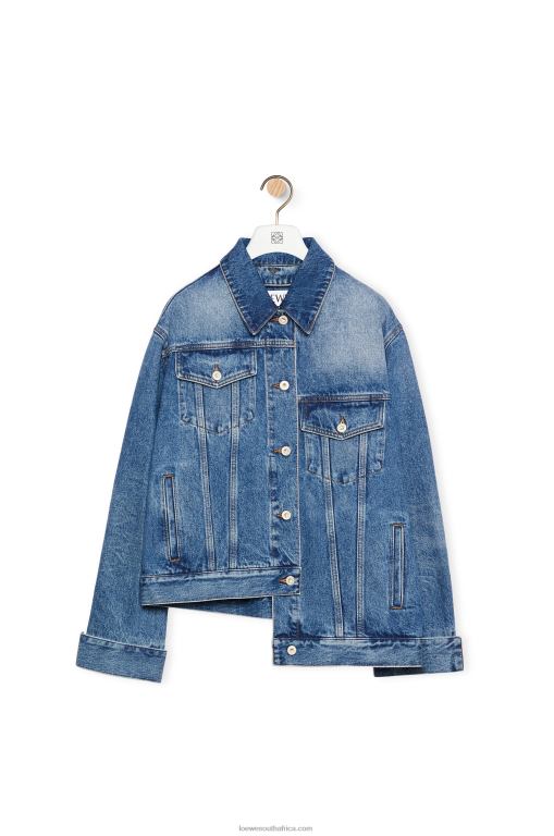 Loewe Women Deconstructed jacket in denim 206XF1187 Sporty Blue