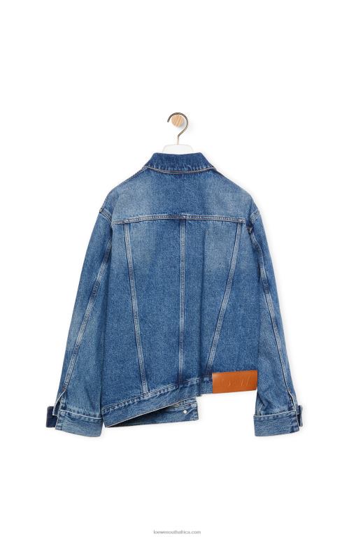 Loewe Women Deconstructed jacket in denim 206XF1187 Sporty Blue