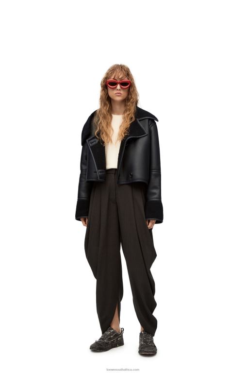 Loewe Women Deconstructed jacket in shearling 206XF1131 Black