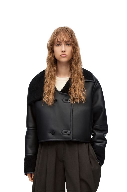 Loewe Women Deconstructed jacket in shearling 206XF1131 Black