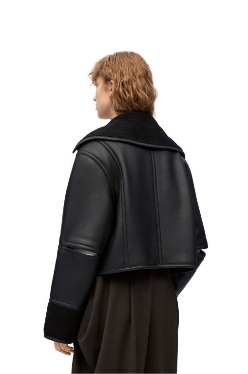Loewe Women Deconstructed jacket in shearling 206XF1131 Black