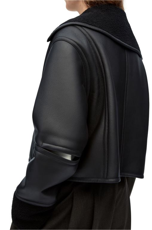 Loewe Women Deconstructed jacket in shearling 206XF1131 Black