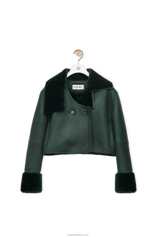 Loewe Women Deconstructed jacket in shearling 206XF1132 Bottle Green