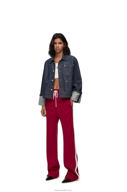 Loewe Women Fisherman turn-up jacket in denim 206XF1183 Raw Denim