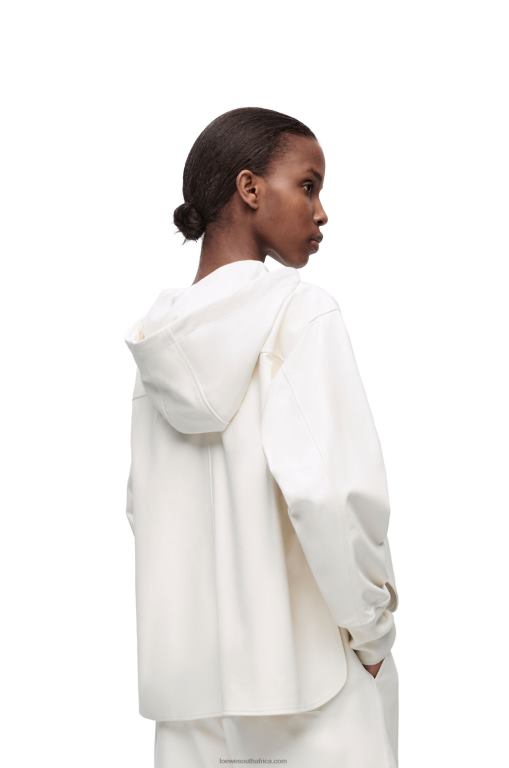 Loewe Women Hooded jacket in nappa lambskin 206XF1105 White