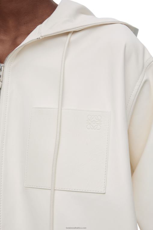 Loewe Women Hooded jacket in nappa lambskin 206XF1105 White