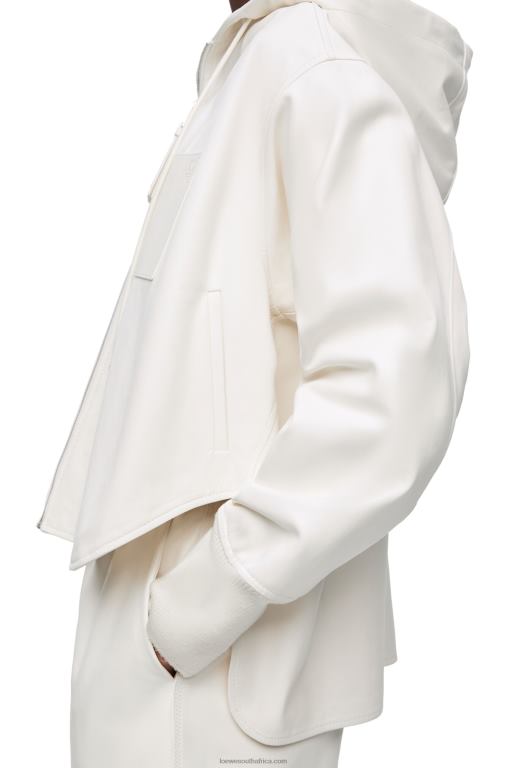 Loewe Women Hooded jacket in nappa lambskin 206XF1105 White