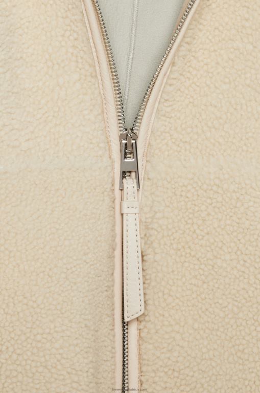Loewe Women Hooded jacket in shearling 206XF1127 Ivory