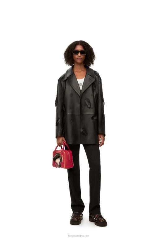 Loewe Women Howl peacoat in nappa 206XF1107 Black