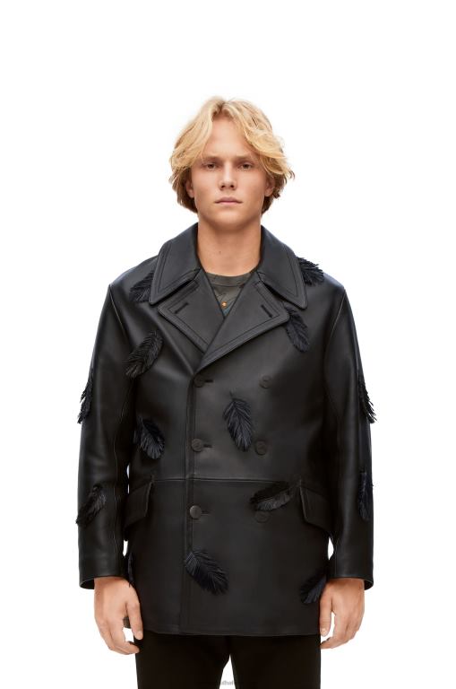 Loewe Women Howl peacoat in nappa 206XF1107 Black