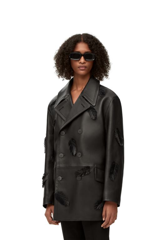Loewe Women Howl peacoat in nappa 206XF1107 Black