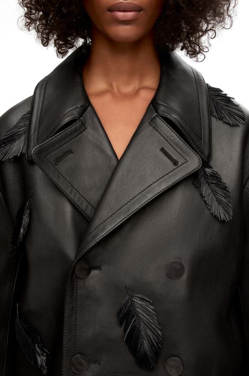 Loewe Women Howl peacoat in nappa 206XF1107 Black