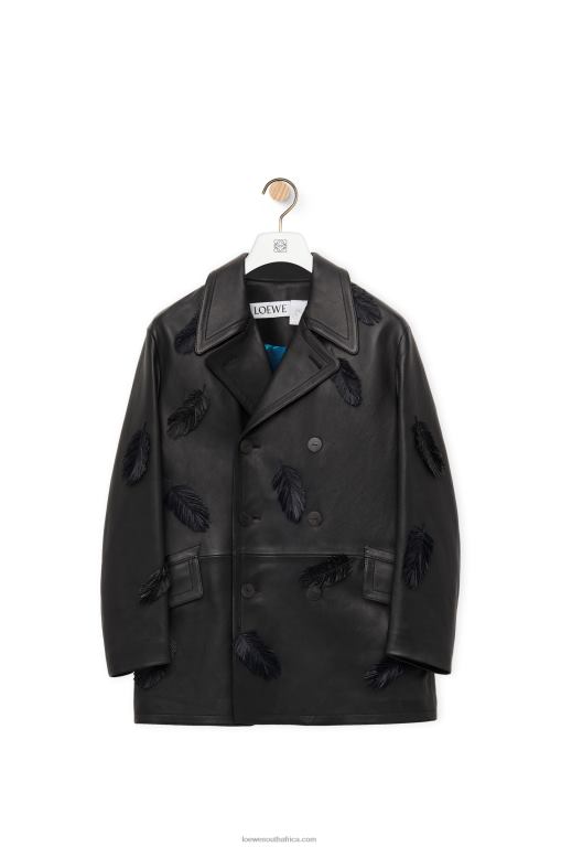 Loewe Women Howl peacoat in nappa 206XF1107 Black