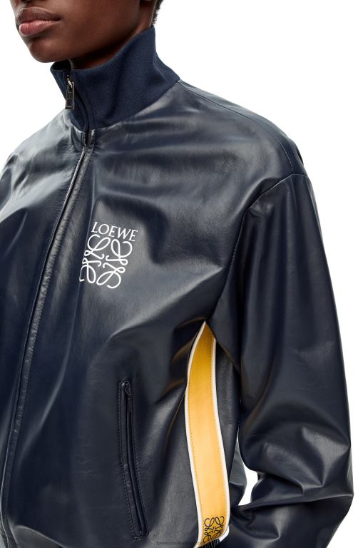 Loewe Women Tracksuit jacket in nappa 206XF1121 Navy/Yellow